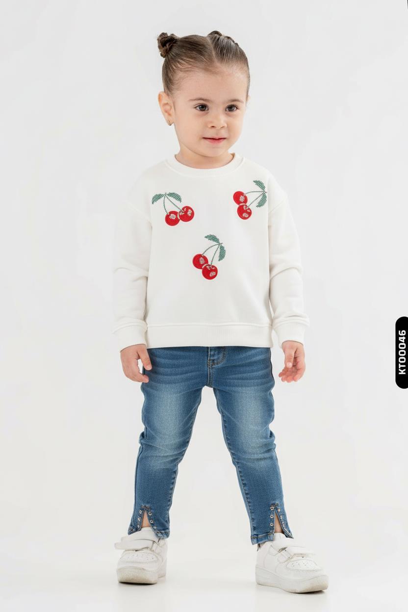 Kız Çocuk 2'li Kombin Takmı 1-5 Yaş SET0406 Mavi - 1