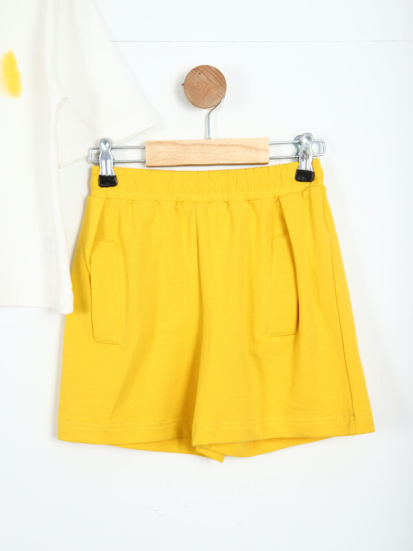 Kız Çocuk Alt Üst Kombin Takmı 4-8 Yaş SET0293 Sarı - 3