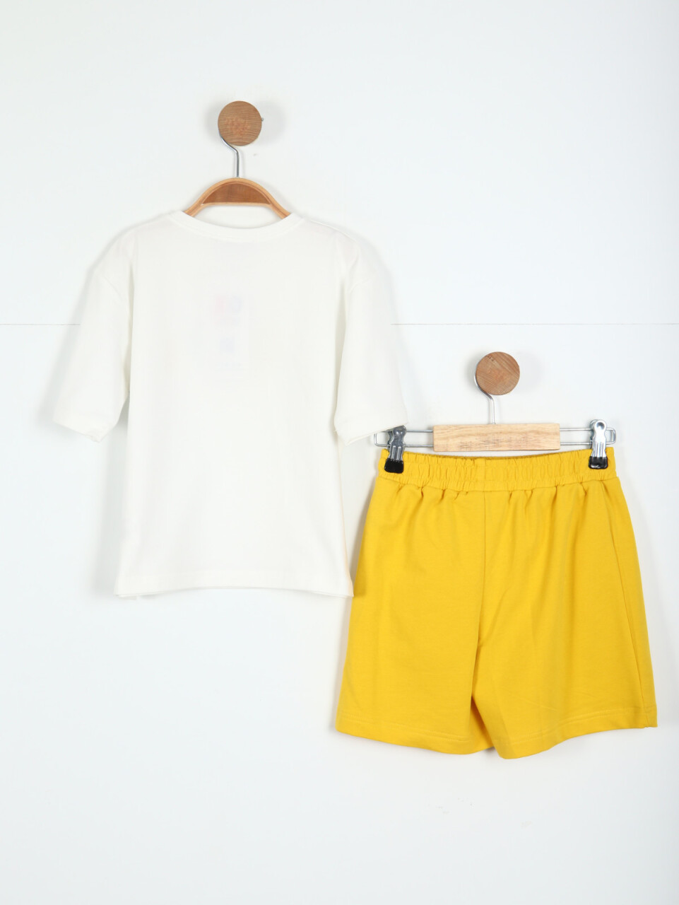Kız Çocuk Alt Üst Kombin Takmı 4-8 Yaş SET0293 Sarı - 4