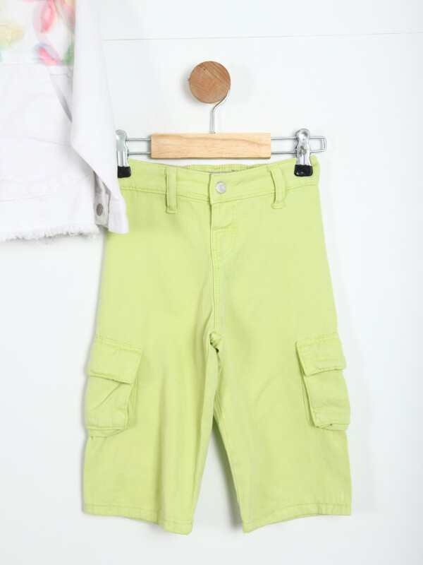 Kız Çocuk Kombin Takmı 1-5 Yaş SET0296 limonlu yeşil - 3