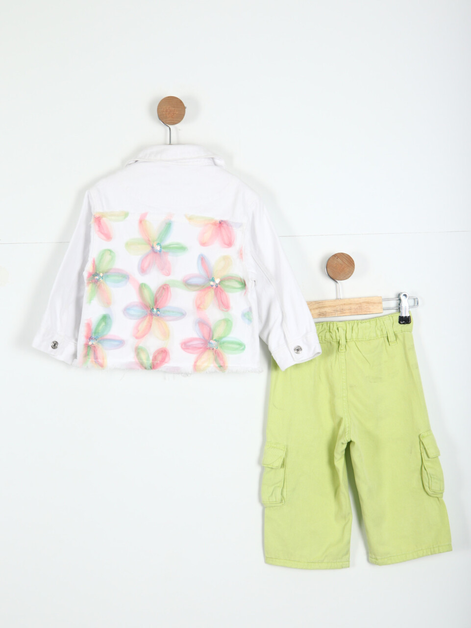 Kız Çocuk Kombin Takmı 1-5 Yaş SET0296 limonlu yeşil - 5