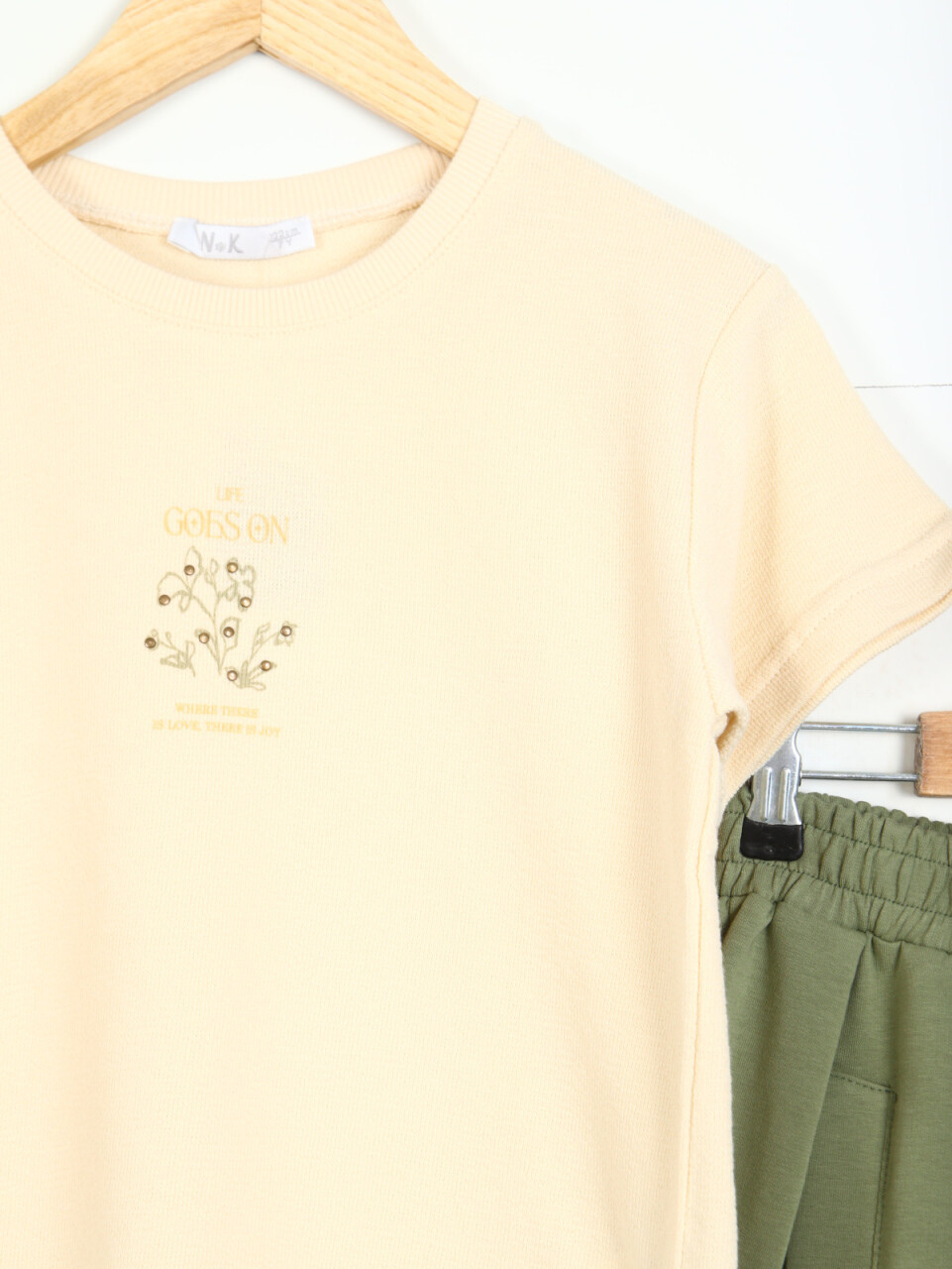 Kız Çocuk Kombin Takmı 4-8 Yaş SET0298 Haki - 2