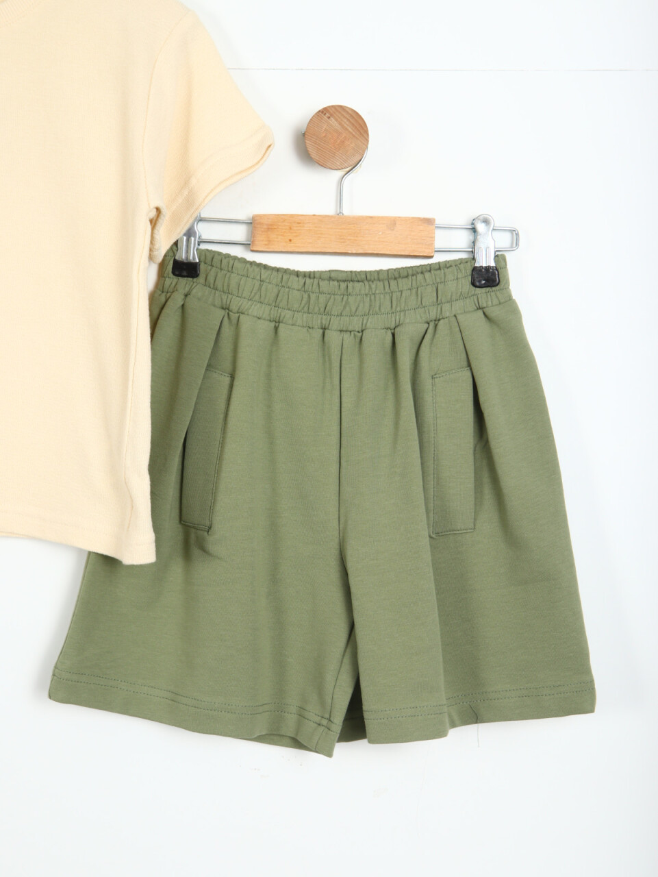 Kız Çocuk Kombin Takmı 4-8 Yaş SET0298 Haki - 3