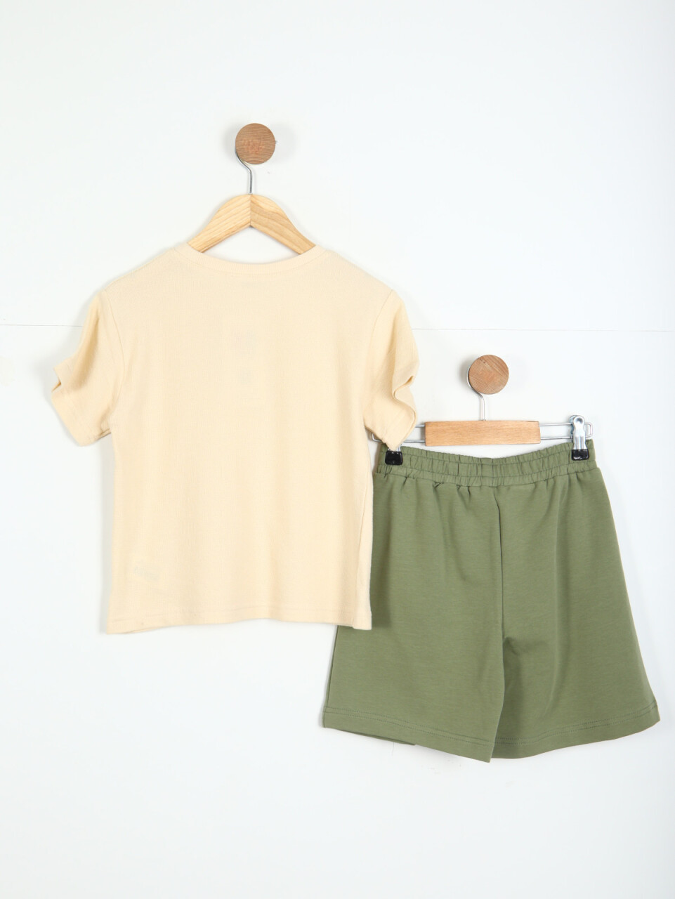 Kız Çocuk Kombin Takmı 4-8 Yaş SET0298 Haki - 4