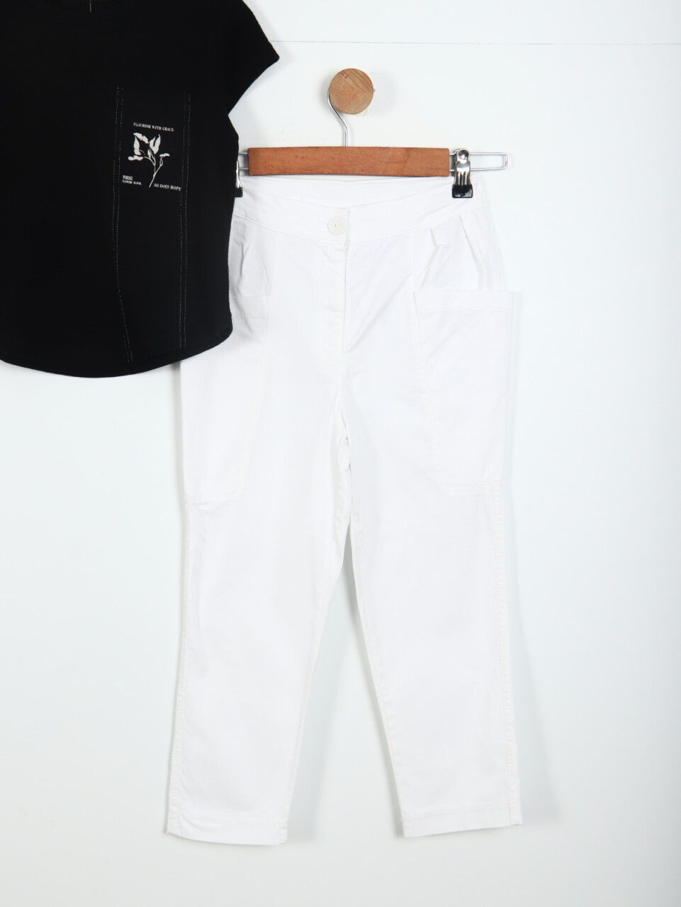 Kız Çocuk Kombin Takmı 8-14 Yaş SET0310 Beyaz - 3