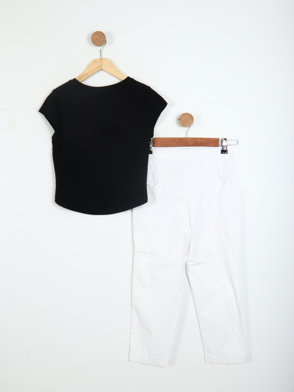 Kız Çocuk Kombin Takmı 8-14 Yaş SET0310 Beyaz - 4