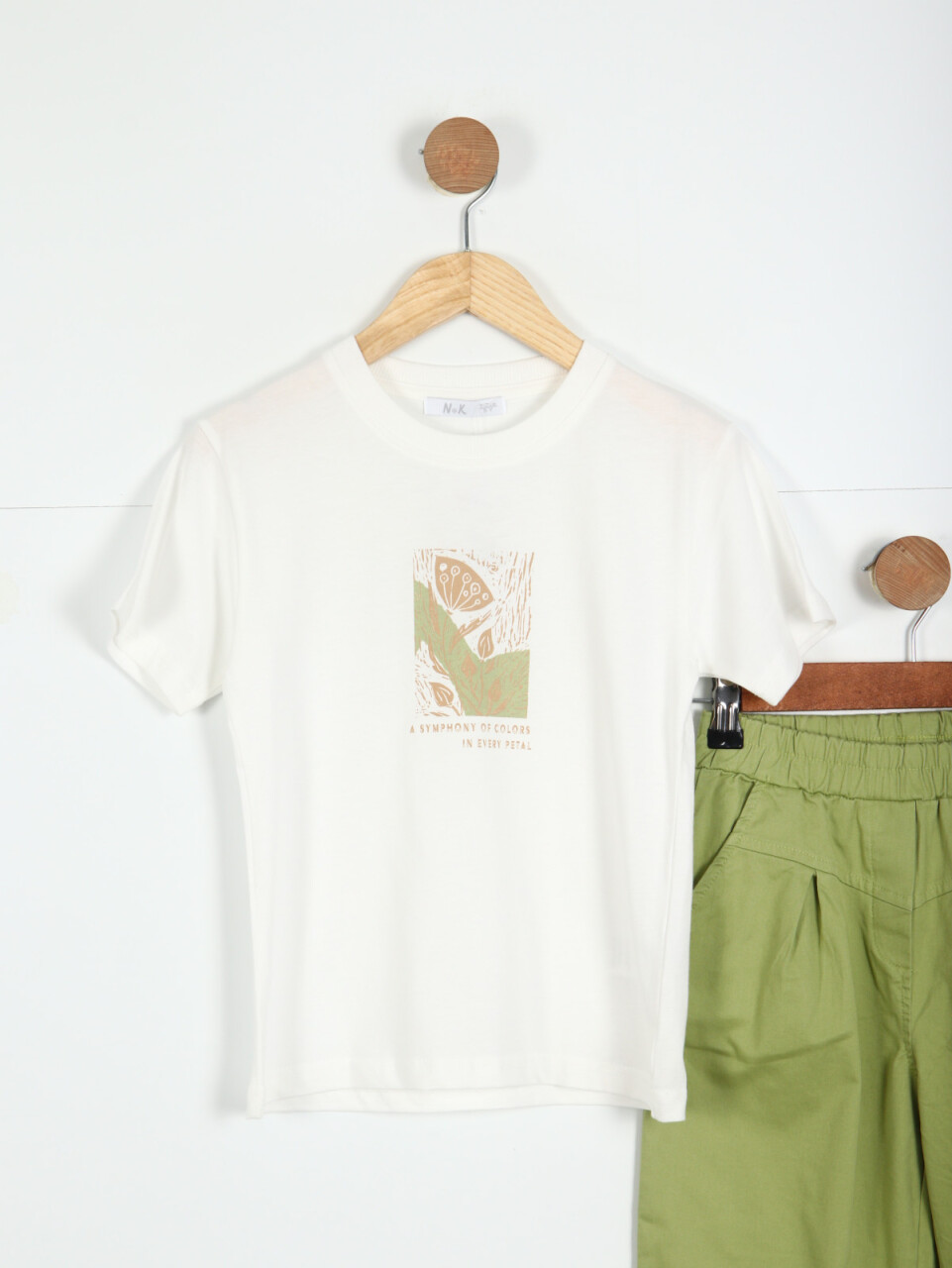 Kız Çocuk Kombin Takmı 4-8 Yaş SET0311 Krem - 2