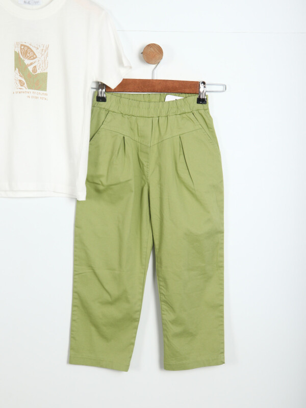 Kız Çocuk Kombin Takmı 4-8 Yaş SET0311 Krem - 3