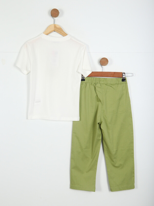 Kız Çocuk Kombin Takmı 4-8 Yaş SET0311 Krem - 4