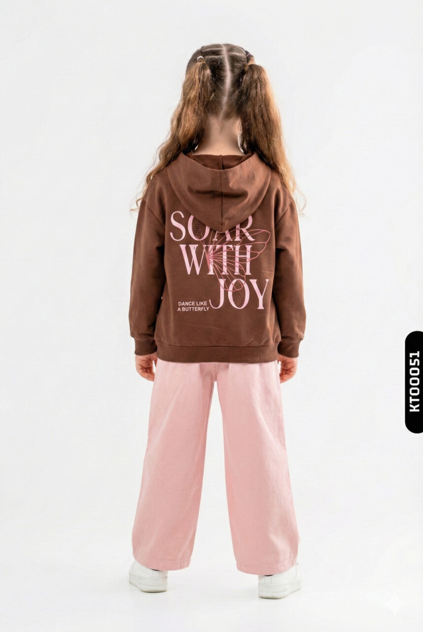 Kız Çocuk 2'li Kombin Takım 8-14 Yaş SET0391 Pembe - 2