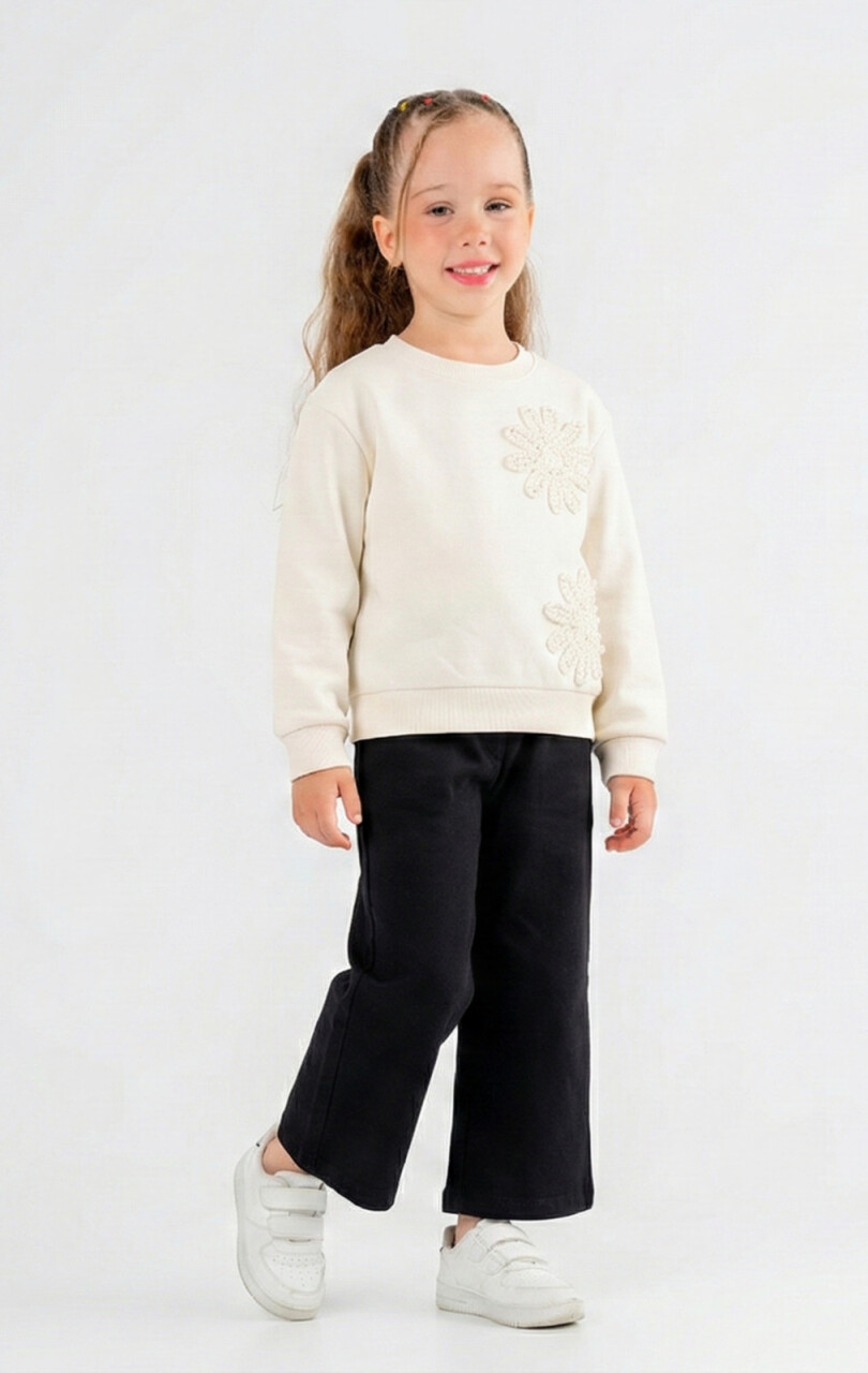 Kız Çocuk 2'li Kombin Takım 8-14 Yaş SET0396 Siyah - 1