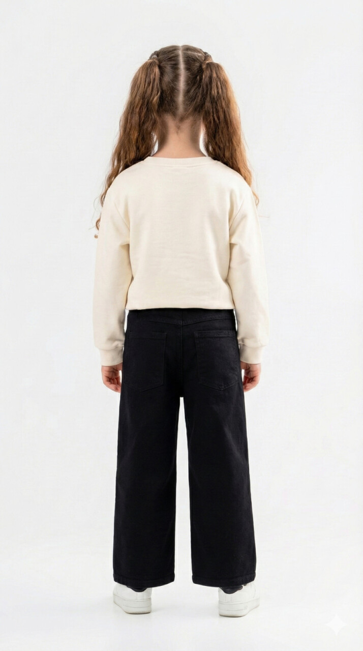 Kız Çocuk 2'li Kombin Takım 8-14 Yaş SET0396 Siyah - 2