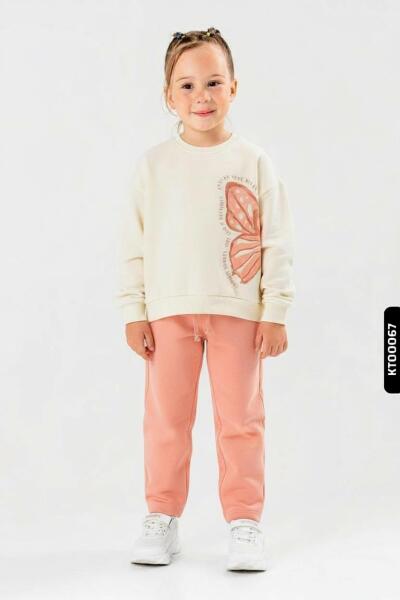 Kız Çocuk 2'li Kombin Takmı 4-8 Yaş SET0408 Pudra - NK KİDS