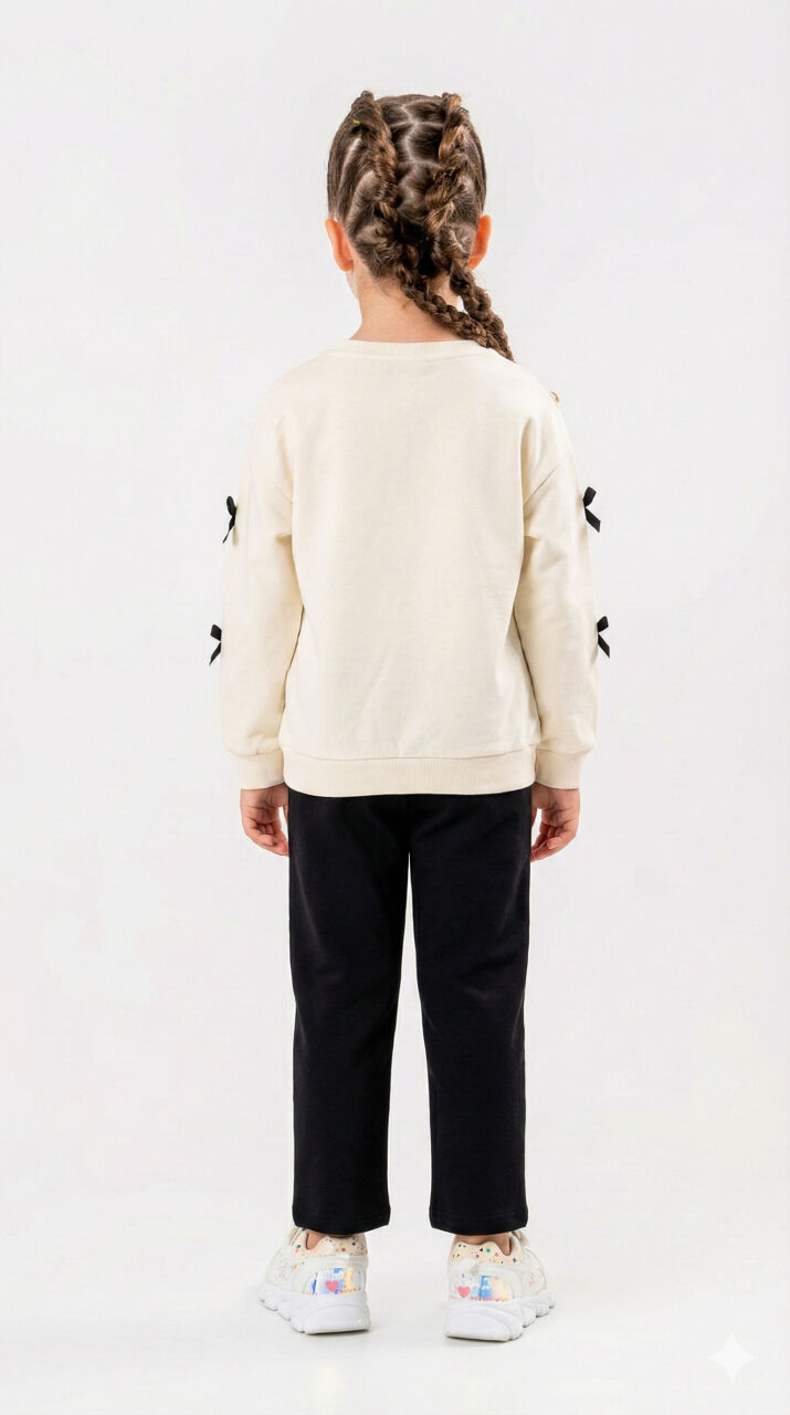 Kız Çocuk 2'li Kombin Takmı 4-8 Yaş SET0410 Siyah - 2