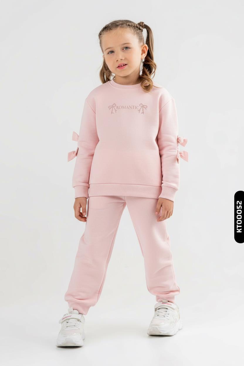 Kız Çocuk 2'li Kombin Takmı 4-8 Yaş SET0414 Pudra - 1