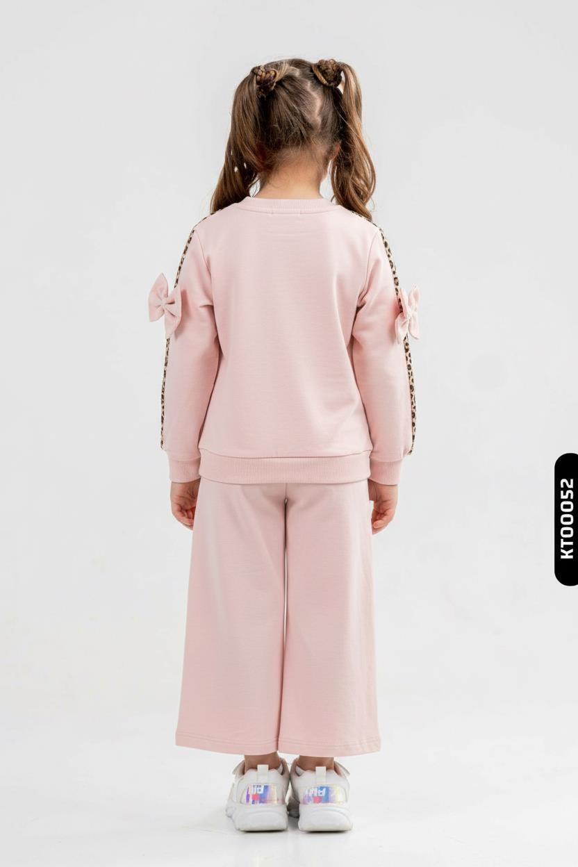 Kız Çocuk 2'li Kombin Takmı 4-8 Yaş SET0414 Pudra - 2