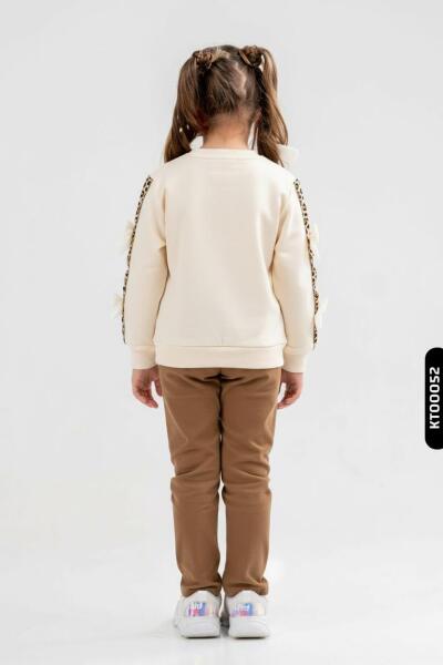 Kız Çocuk 2'li Kombin Takmı 4-8 Yaş SET0415 Kahverengi - 2