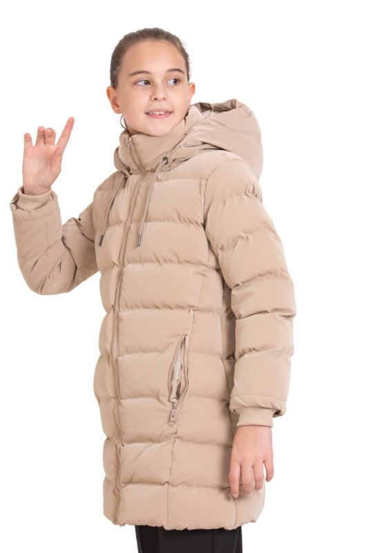 Kız Çocuk Mont 5-8 Yaş 8045 Vizon - 2
