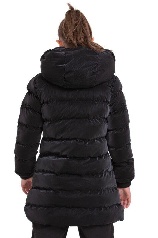 Kız Çocuk Mont 9-12 Yaş 8046 Siyah - 4