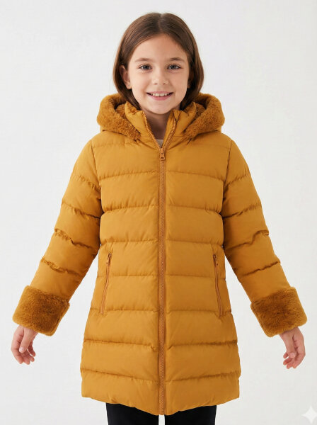 Kız Çocuk Mont 7-10 Yaş 8051 Kahve - 2