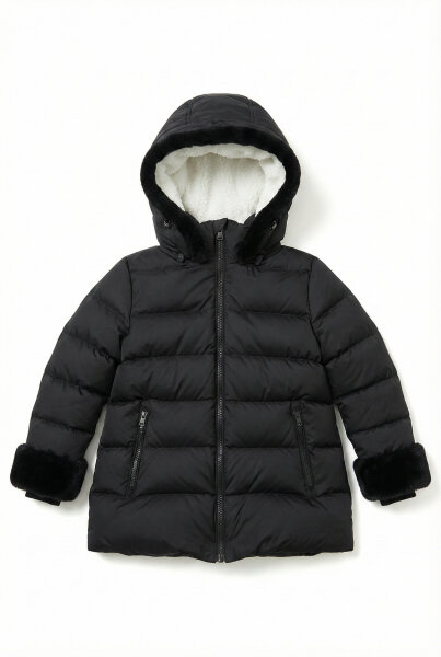 Kız Çocuk Mont 7-10 Yaş 8051 Siyah - 2