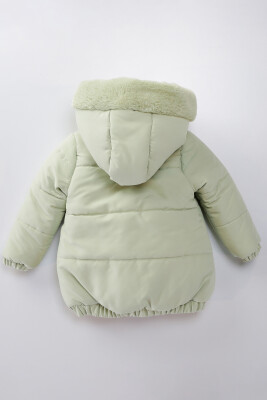 Su Ve Rüzgar Geçiemez Kapüşonlu Şişme Peluş Kışlık Kız Çocuk Mont 2-6 Yaş 50326 - 6