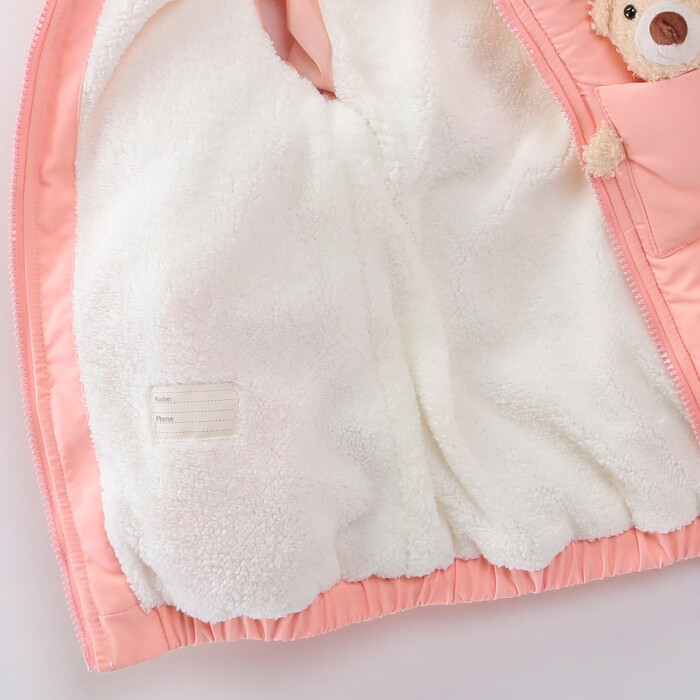 Su Ve Rüzgar Geçiemez Kapüşonlu Şişme Peluş Kışlık Kız Çocuk Mont 2-6 Yaş 50326 - 8