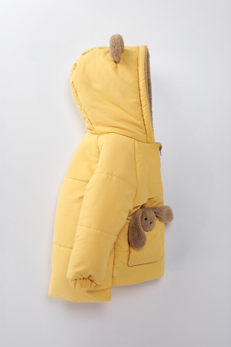 Su Ve Rüzgar Geçiemez Kapüşonlu Şişme Peluş Kışlık Kız Çocuk Mont 2-6 Yaş 50327 - 3