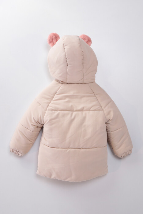 Su Ve Rüzgar Geçiemez Kapüşonlu Şişme Peluş Kışlık Kız Çocuk Mont 2-6 Yaş 50327 - 2
