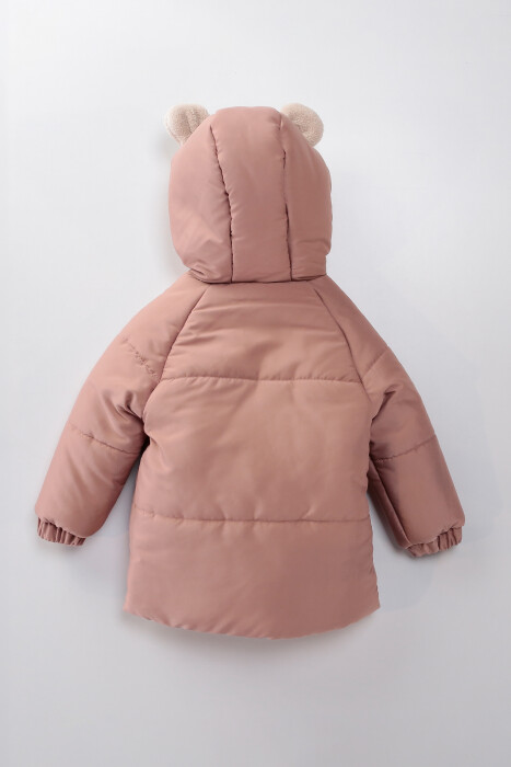 Su Ve Rüzgar Geçiemez Kapüşonlu Şişme Peluş Kışlık Kız Çocuk Mont 2-6 Yaş 50327 - 2