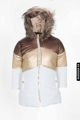 Kız Çocuk Mont 6-9 Yaş 22474 Altın - MİDİ MOD