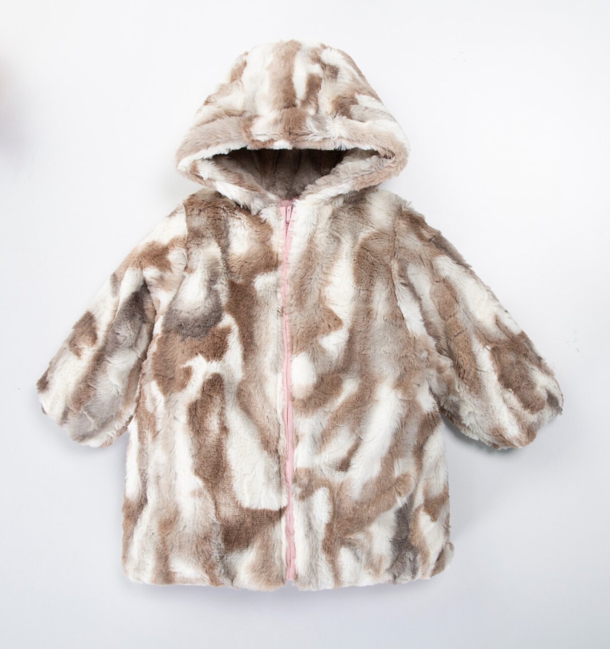 Çift Taraflı İçi Polarlı Rüzgar Geçirmez Kapüşonlu Şişme Kız Çocuk Mont 2-6 Yaş 50315 Pembe - 5