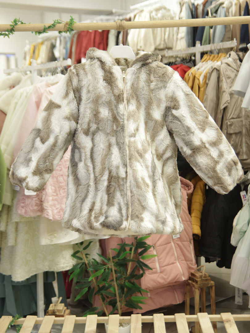 Çift Taraflı İçi Polarlı Rüzgar Geçirmez Kapüşonlu Şişme Kız Çocuk Mont 2-6 Yaş 50315 Bej - 6