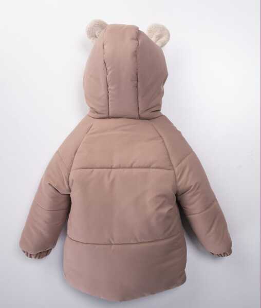 Su Ve Rüzgar Geçiemez Kapüşonlu Şişme Peluş Kışlık Kız Çocuk Mont 2-6 Yaş 50327 Gül Kurusu - 2