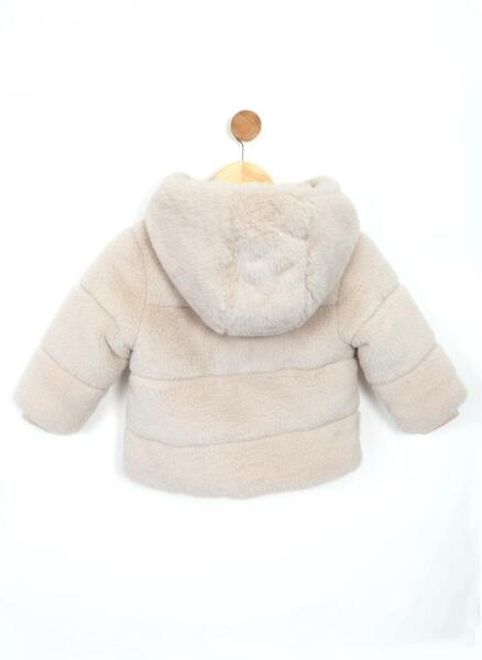 İçi Ve Dışı Polarlı Su Ve Rüzgar Geçirmez Kapüşonlu Kız Çocuk Mont 2-6 Yaş 50411 Ekru - 2