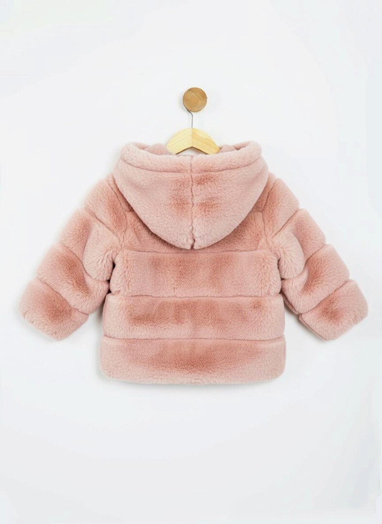 İçi Ve Dışı Polarlı Su Ve Rüzgar Geçirmez Kapüşonlu Kız Çocuk Mont 2-6 Yaş 50411 Gül Kurusu - 2