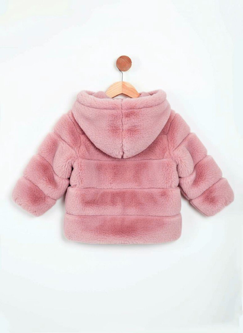 İçi Ve Dışı Polarlı Su Ve Rüzgar Geçirmez Kapüşonlu Kız Çocuk Mont 2-6 Yaş 50411 Pembe - 2