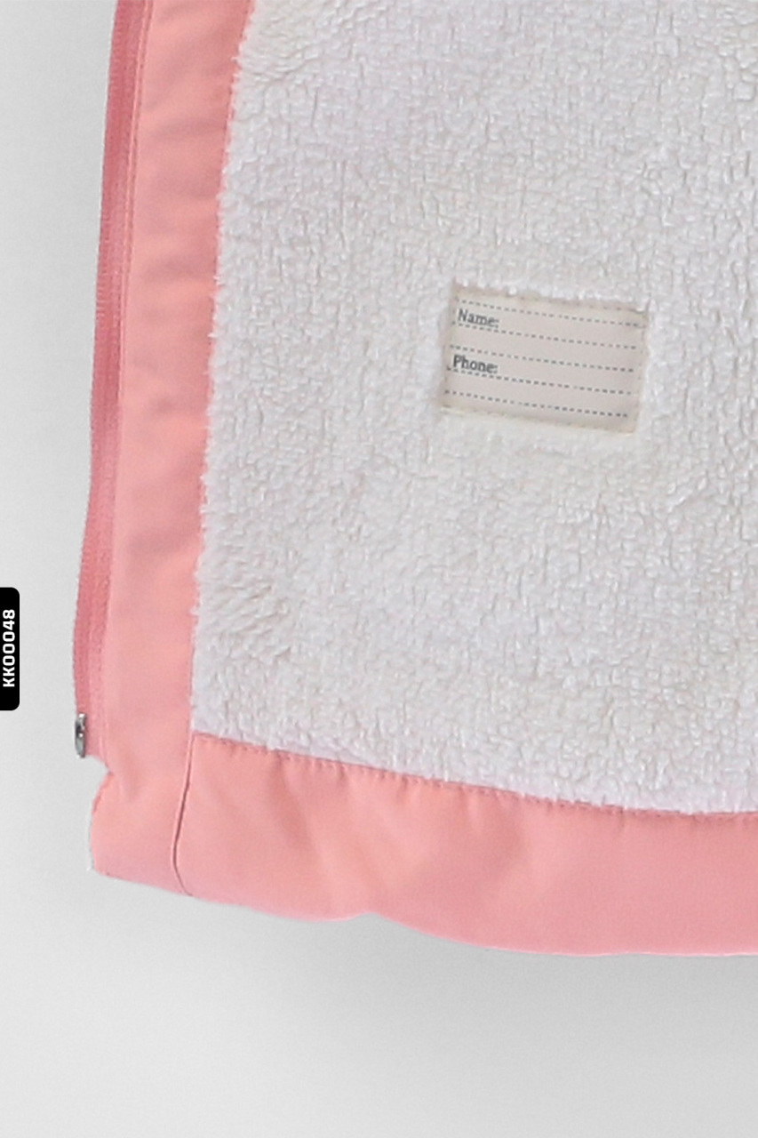 Su Ve Rüzgar Geçiemez Kapüşonlu Şişme Peluş Kışlık Kız Çocuk Mont 2-6 Yaş 50328 Pembe - 4