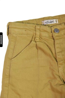 Kargo Cepli Kemerli Düz Paçalı Kız Çocuk Pantolon 5-14 Yaş 2413 Fıstık Yeşil - 3