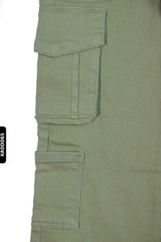 Kargo Cepli Kemerli Düz Paçalı Kız Çocuk Pantolon 5-14 Yaş 2413 Asker Yeşili * - 6