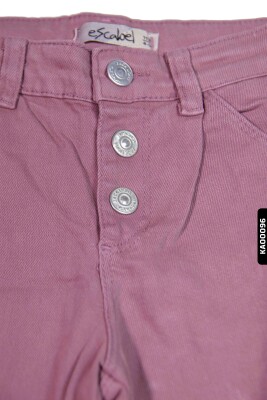 Kargo Cepli Düğmeli Düz Paçalı Kız Çocuk Pantolon 5-14 Yaş 23022 Gül Kurusu - 5