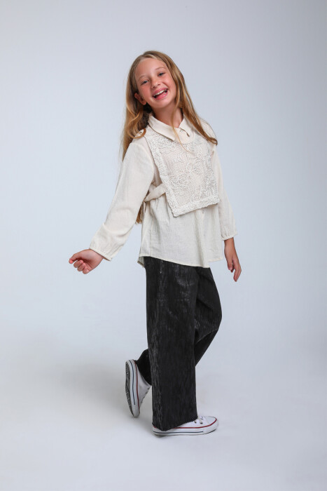 Kız Çocuk Pantolon 9-13 Yaş 2500 Siyah - 3