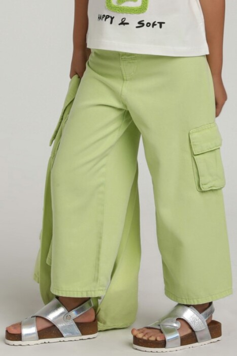 Kız Çocuk Pantolon 1-4 Yaş 2513 limonlu yeşil - 1