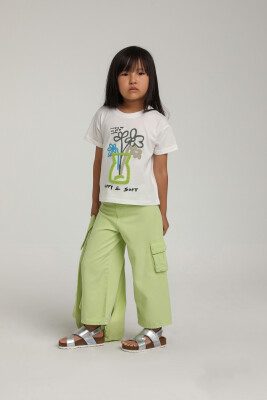 Kız Çocuk Pantolon 1-4 Yaş 2513 limonlu yeşil - 2