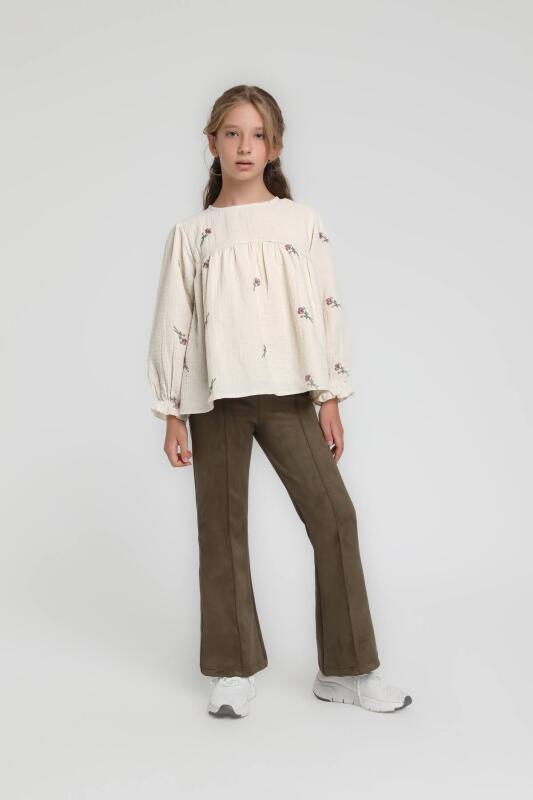 Kız Çocuk Pantolon 10-14 Yaş 36069 Antrasıt - 2