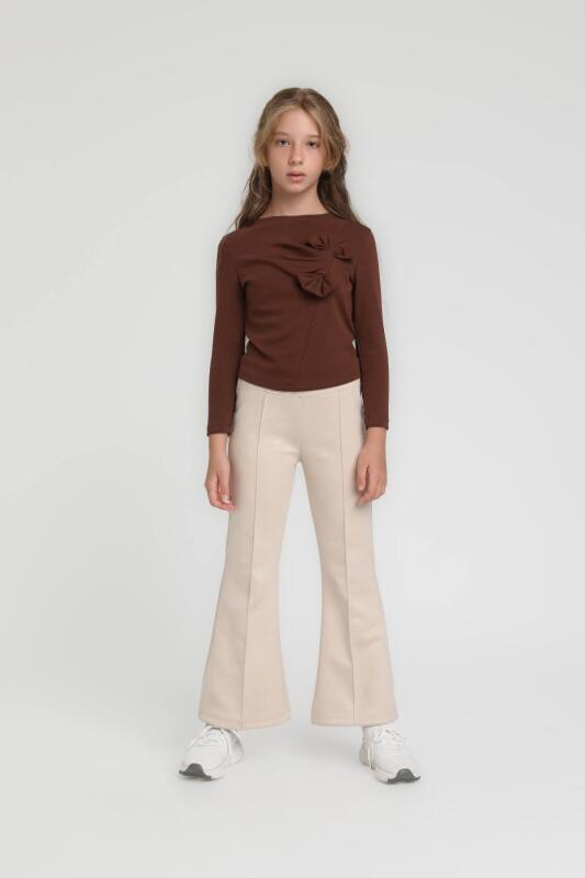 Kız Çocuk Pantolon 5-9 Yaş 36069 Taş Rengi - 2