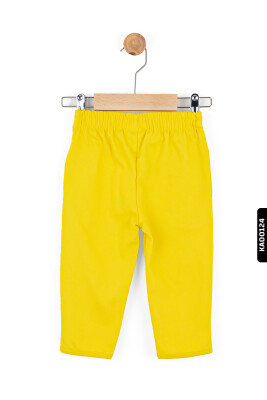 Lastik Belli Bohçalı Gizli Cepli Büzgü Paçalı Kız Çocuk Pantolon 9Ay-4 Yaş 56603 Sarı - 2