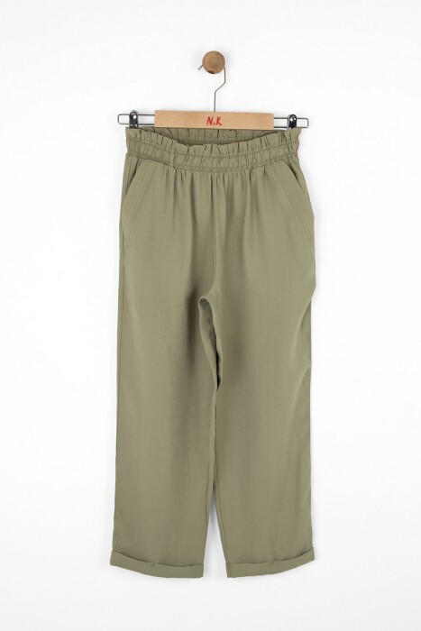 Kız Çocuk Pantolon 8-14 Yaş 58302 Haki - 1
