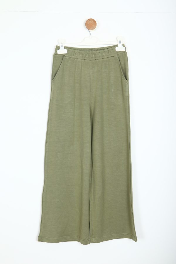 Kız Çocuk Pantolon 8-14 Yaş 58337 Haki - 1