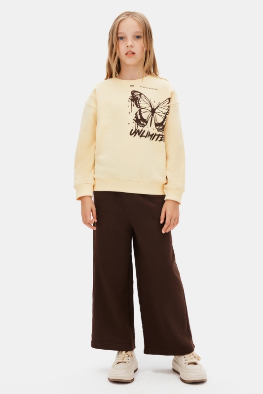 Kız Çocuk Pantolon 8-14 Yaş 59317 Kahve - 3